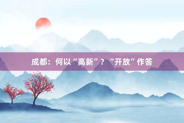 成都:何以“高新”?“开放”作答